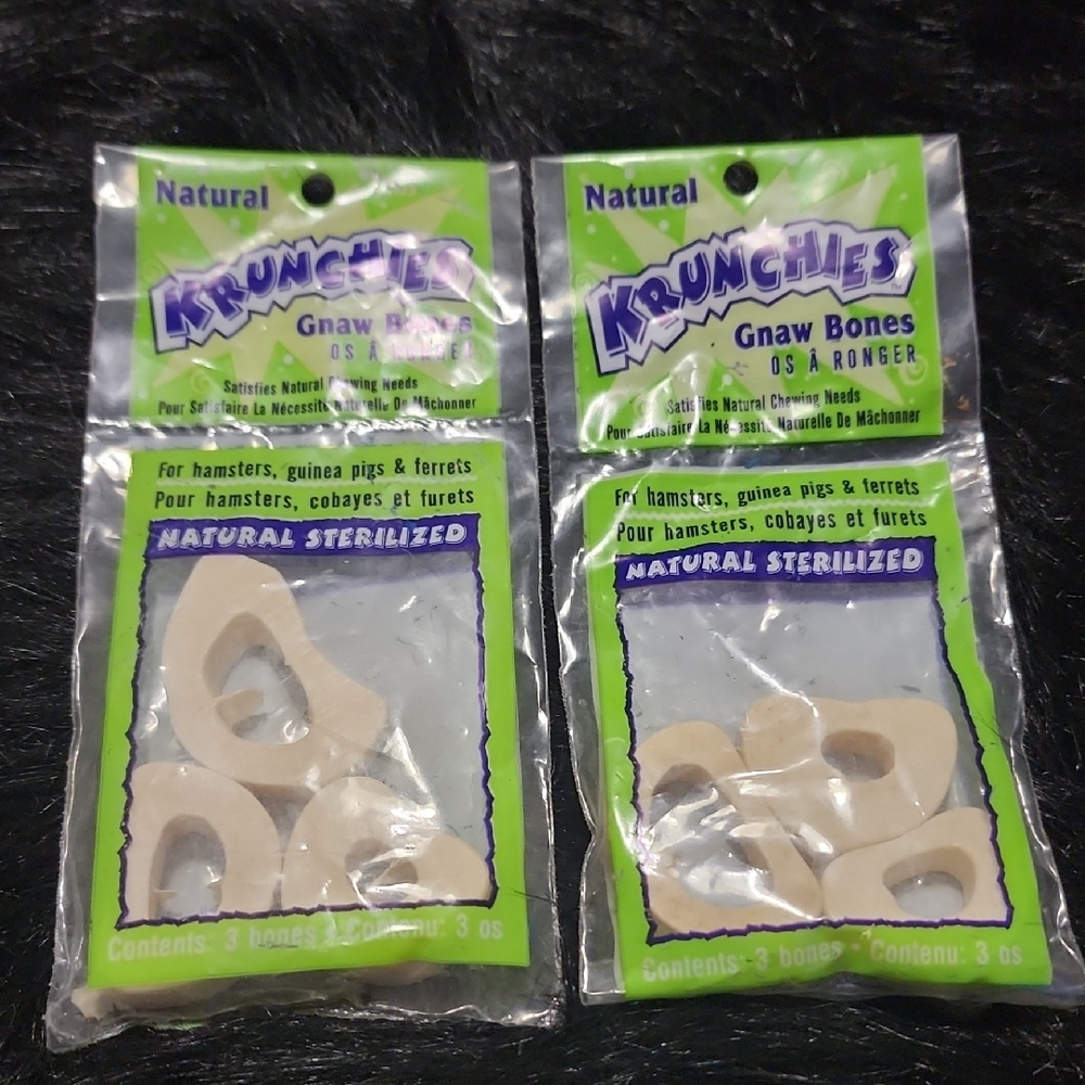 Krunchies Natural Gnaw Bones, For HAMPSTERS  GUINEA PIGS  & FERRETS. NEW IN PKGS